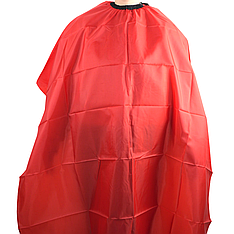 Перукарська накидка Hots Professional, червона на резинці та гачках, 115*150 см (HP1062)