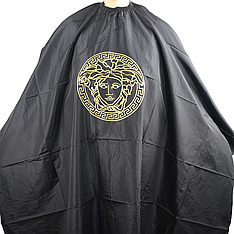 Перукарська накидка Hots Professional "Версачі", чорна на резинці та гачках (HP1063-BK)