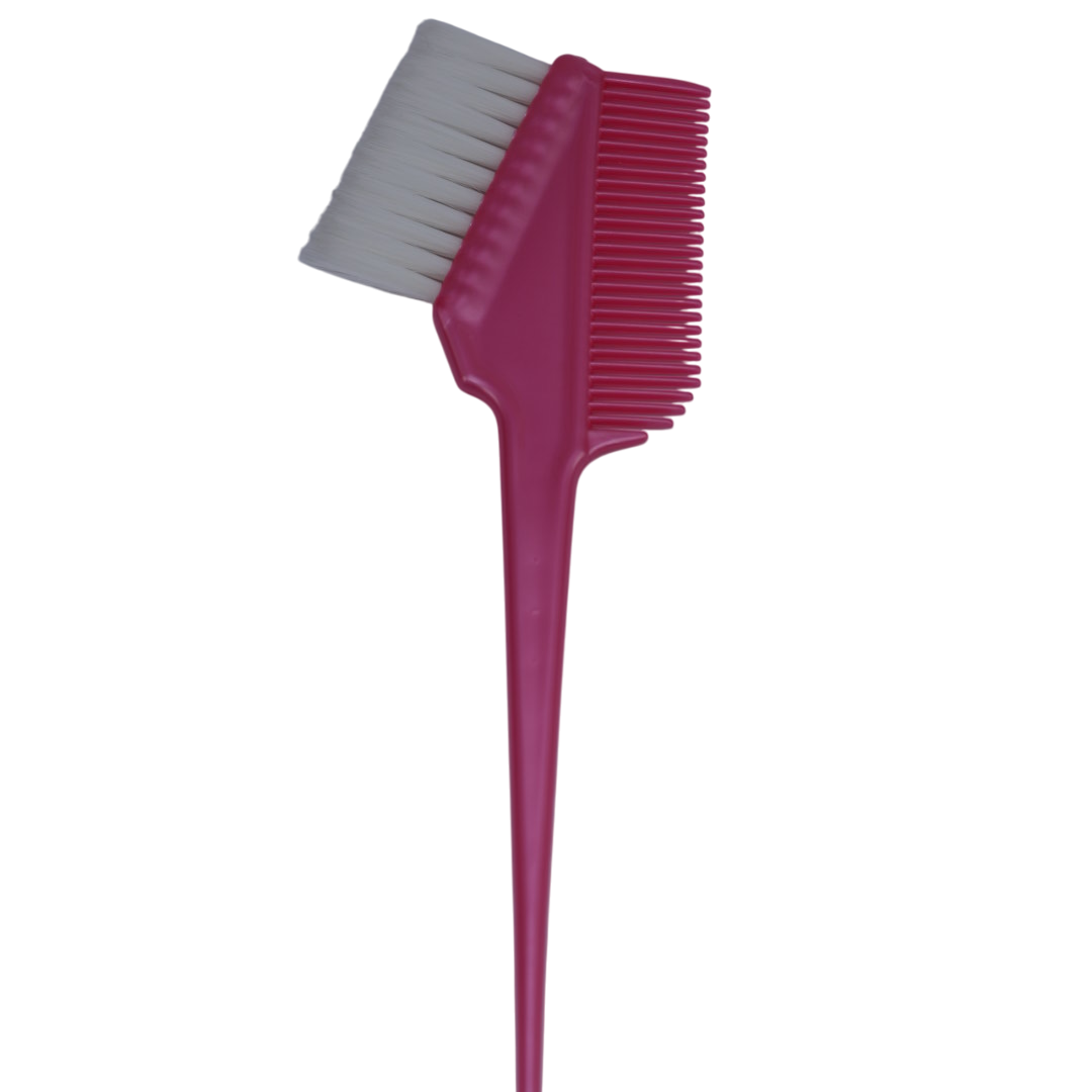 Пензель для фарбування волосся з гребінецем і білою щетиною Hots Professional Pink (HP1022-PN), фото 1