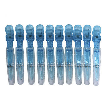 Набір затискачів для волосся Hots Professional Half Transparent Blue, 10 шт (HP1026-BLU)