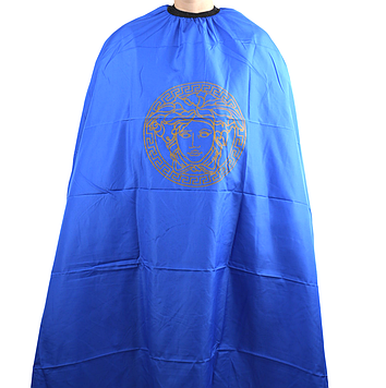 Перукарська накидка Hots Professional "Версачі", синя на резинці та гачках (HP1063-BLU)