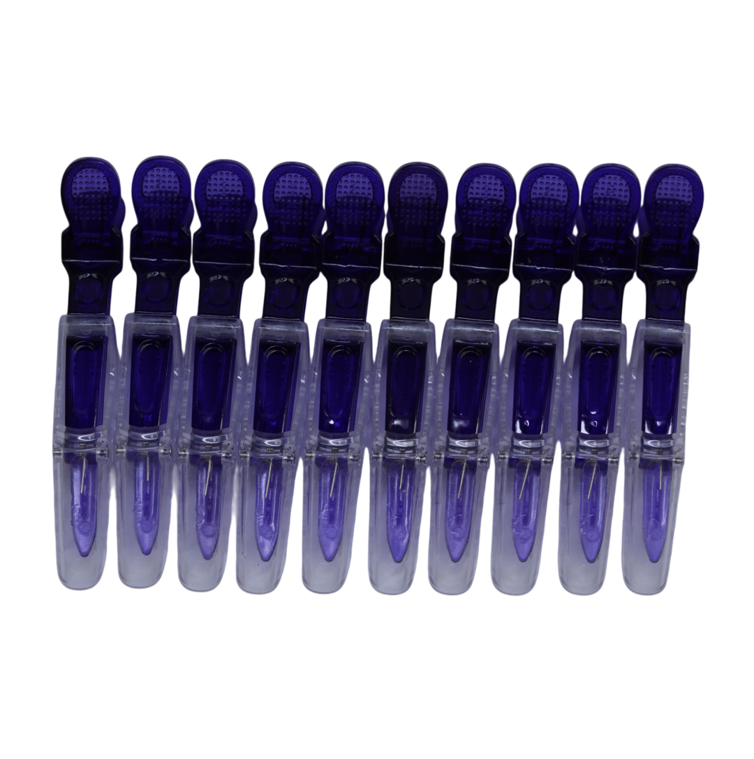 Набір затискачів для волосся Hots Professional Half Transparent Purple, 10 шт (HP1026-PR)
