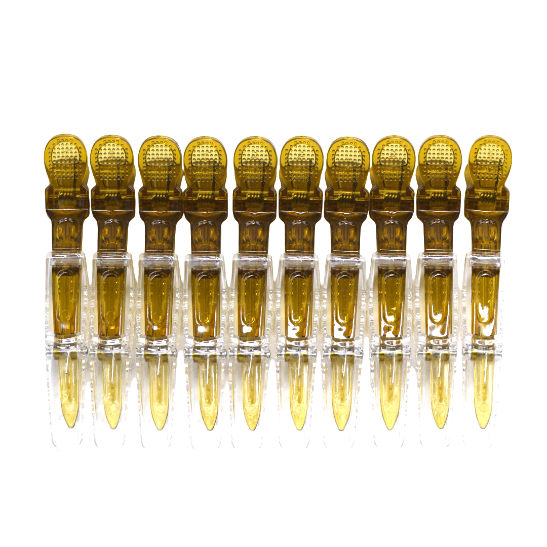 Набір затискачів для волосся Hots Professional Half Transparent Camel, 10 шт (HP1026-CM)