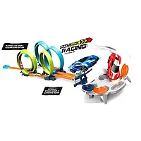 Дитячий гоночний автотрек із трюковими петлями мішенню Ігровий набір траса інерційні авто Трек для перегонів