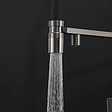 Змішувач для кухні під осмос GAPPO G4395-59 з гнучким виливом, збройова сталь, фото 7