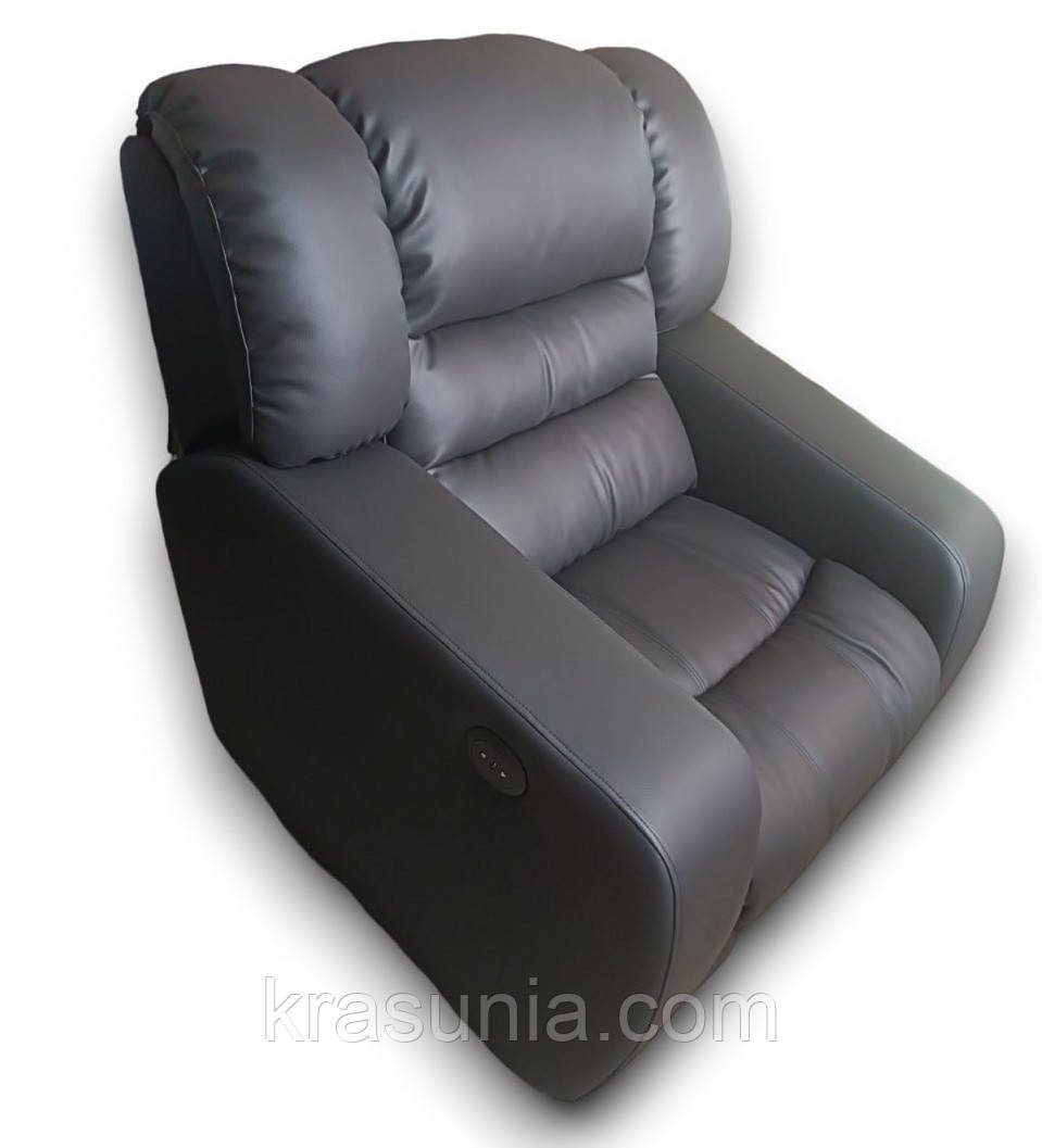 Педикюрне SPA крісло-реклайнер Ontario Lux з електроприводом та USB Stanfort Black