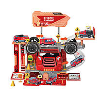 Ігровий набір 2 в 1 Іграшкова вантажівка Трек для машинок Пожежна станція 46 елементів