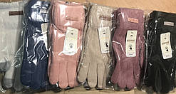 Рукавички жіночі вовняні , одинарні,однотонні ,Корона