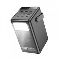 Павербанк Power bank Hoco DB03 Endure 100000mAh 22.5W Black з ліхтариком. Павербанк великої ємності