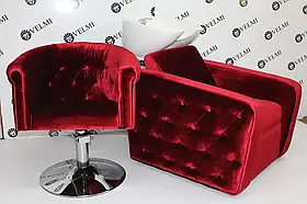 Комплект меблів перукарської Mali RED меблі для салону краси мийка + крісло перукаря