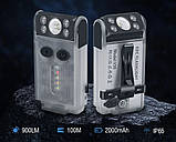 Ліхтар-брелок Boruit V30 повертається на 180° 900 Лм IP65 + Power Bank Прозорий, фото 10