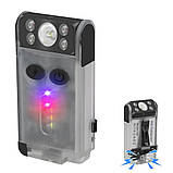 Ліхтар-брелок Boruit V30 повертається на 180° 900 Лм IP65 + Power Bank Прозорий, фото 2