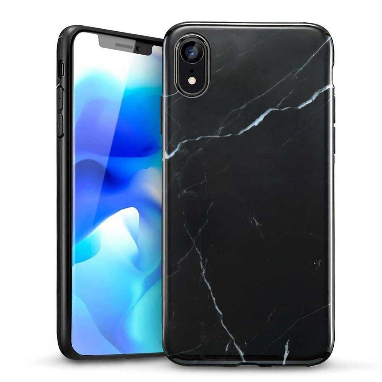 Чохол ESR для iPhone XR Marble Slim (Без оригінального паковання), Black (4894240071700)
