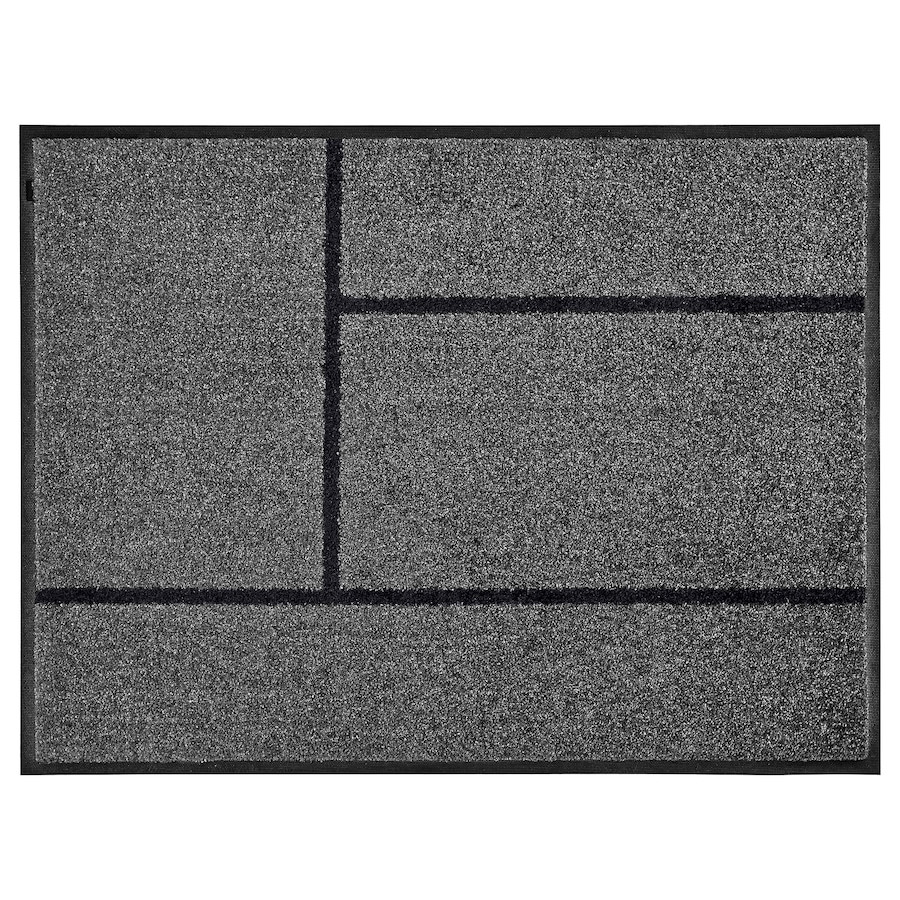 Килимок придверний IKEA KÖGE 69x90 см Сірий/чорний 302.879.39