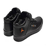 Зимові чорні шкіряні високі черевики чоловічі спортивні на хутрі для чоловіків *J-23 бот* real, фото 4