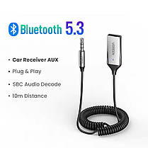Автомобільний Bluetooth адаптер приймач стерео 5.3 з мікрофоном Ugreen CM309, фото 4