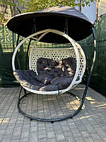 Гойдалка кокон із ротанга двомісна