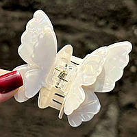 Крабик для волосся метелик молочний Fiery з ефектом мерехтіння