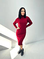 Женское теплое платье с ангоры и высоким горлом