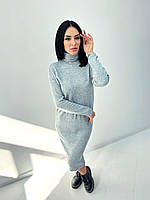 Женское теплое платье с ангорой и высоким горлом в ассортименте большие размеры