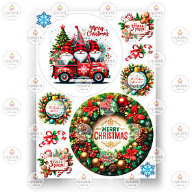 Друк їстівного фото — Вафельний папір — Ø15 см — Новий рік No8