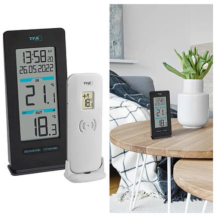 Бездротовий цифровий термометр з радіодатчиком TFA Buddy 30.3072.01, фото 1
