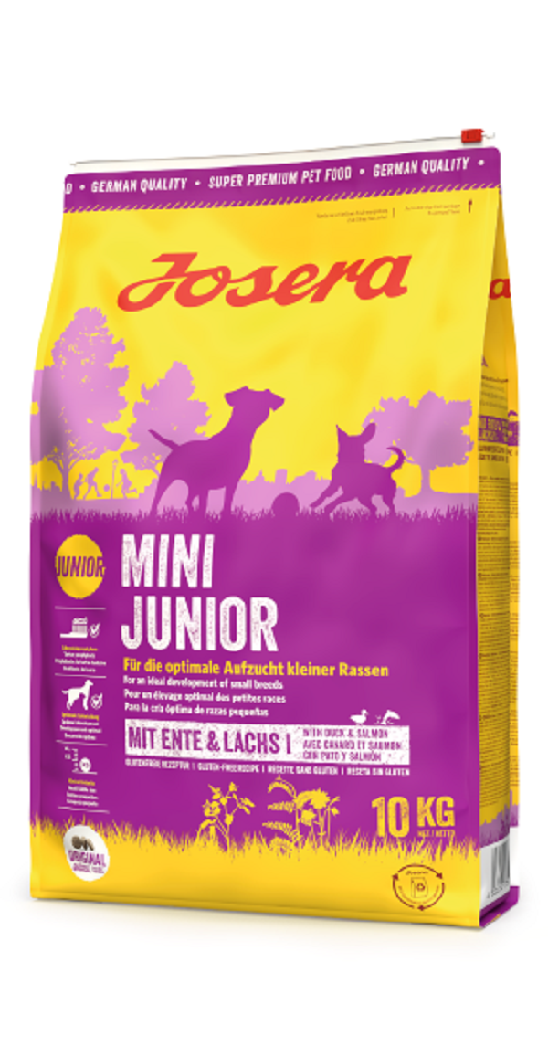 Сухий корм для собак Josera Mini Junior для цуценят та дорослих собак дрібних порід з качкою та лососемна вагу, 1000 г