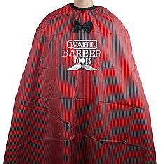Перукарська накидка Hots Professional with logo Wahl Barber Tools, червона на резинці та гачках (HP1060)