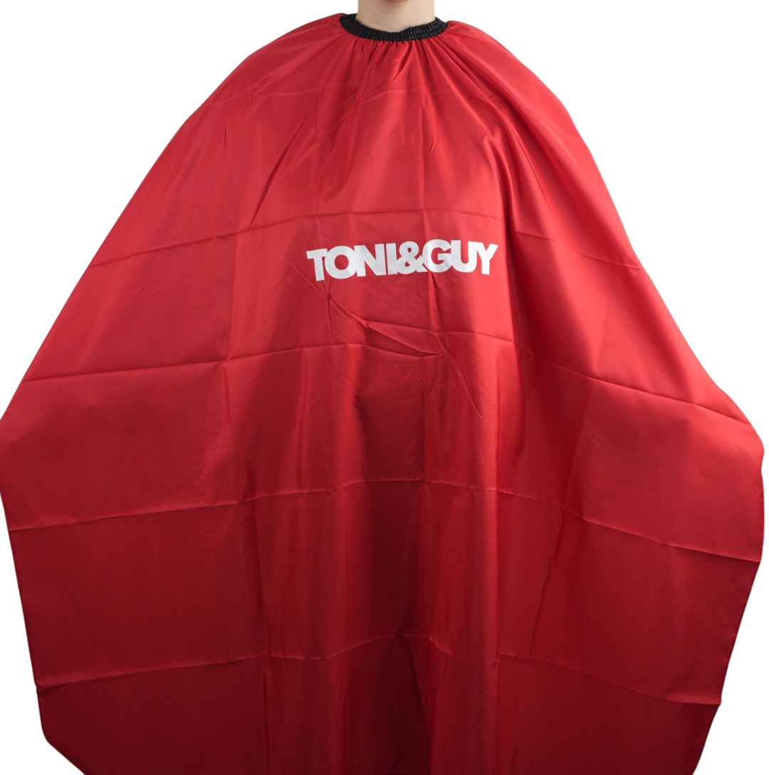 Перукарська накидка Toni&Guy, червона на резинці та гачках (T&G-005-RD)