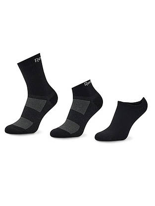 Набір шкарпеток унісекс Reebok Invisible Socks Ankle Crew (3 пари) 37-39 Black/Grey, фото 3