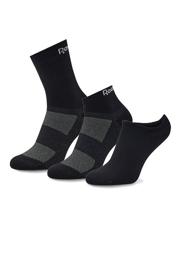 Набір шкарпеток унісекс Reebok Invisible Socks Ankle Crew (3 пари) 37-39 Black/Grey, фото 1