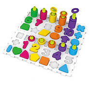 Розвивальна гра "Лога-вкладиш 4 в 1" DF80 цифри, літери, фігури, транспорт, фото 2