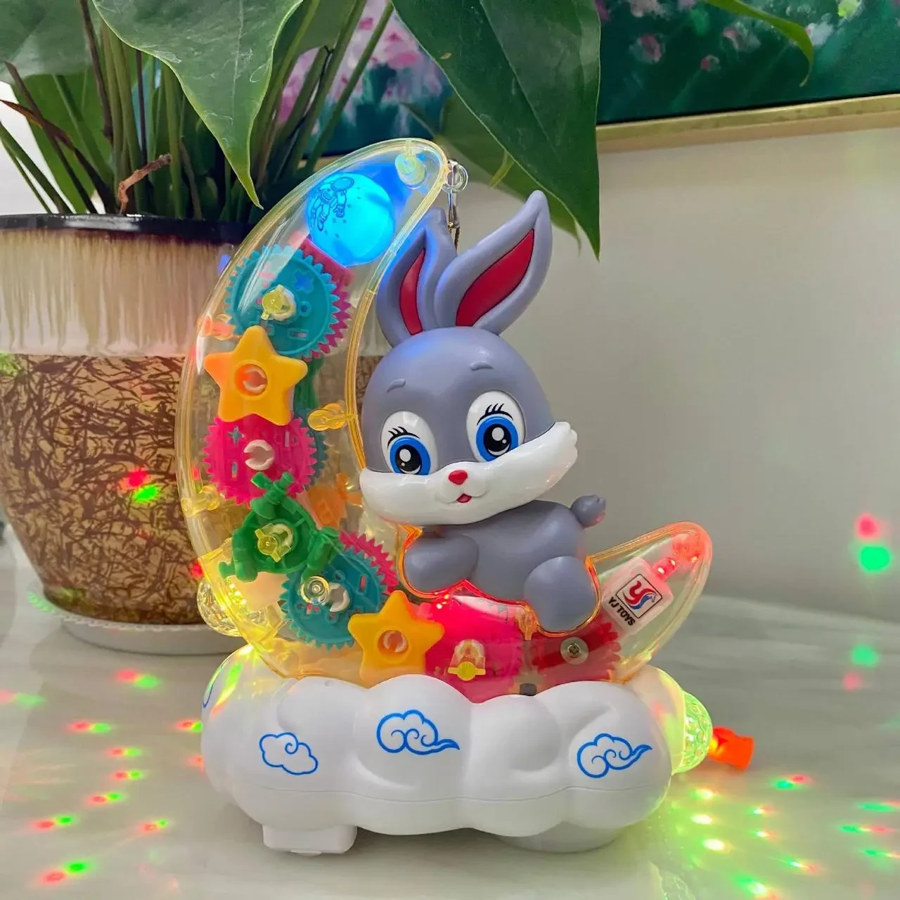 Дитячий музичний нічник Зайчик на Місяці Moon Rabbit Дитяча іграшка з підсвіткою і світловими ефектами, фото 1