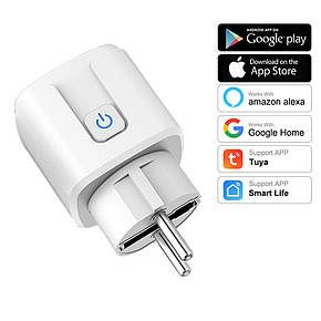 Розумна розетка з Wi-Fi, 16А, 220В TUYA Smart, фото 1