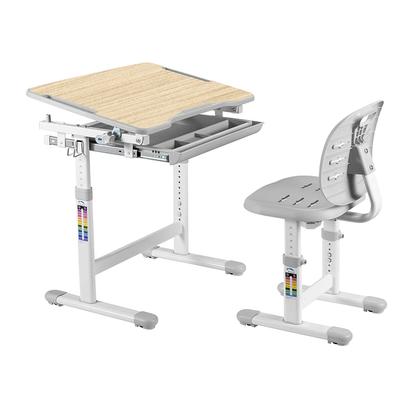 Комплект парта + стілець трансформери FunDesk Piccolino III Grey-w, фото 1