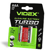Батарейка Videx LR03 (AAA) Turbo blister 2pcs