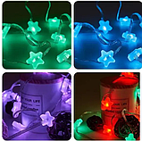 Гірлянда Розумна 5 метрів світлодіодна музична 33LED  великі Зірочки Multi різнокольорові USB керування з телефону, фото 5