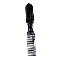 Щітка для фейду з гребінцем Hots Professional Barber Silver (HP1033-SL)