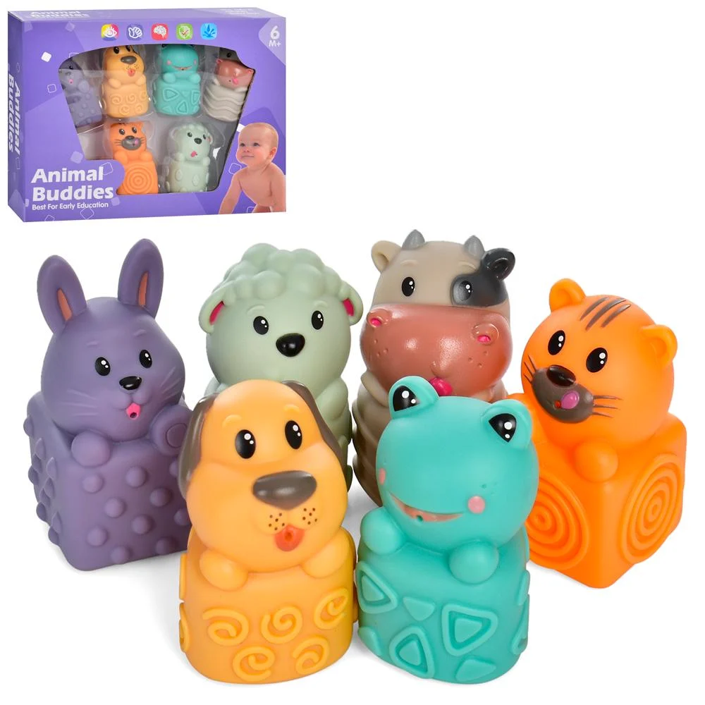 Іграшковий набір для купання 1029 Тваринки бризкалки 6 шт, фото 1