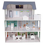 Ляльковий будиночок дерев'яний FreeOn (3 поверхи, стіл, два стільці, ліжко, туалет, крісло, лампа, качалка) 47306, фото 2