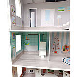 Ляльковий будиночок дерев'яний FreeOn (3 поверхи, стіл, два стільці, ліжко, туалет, крісло, лампа, качалка) 47306, фото 7