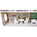 Ляльковий будиночок дерев'яний FreeOn (3 поверхи, стіл, два стільці, ліжко, туалет, крісло, лампа, качалка) 47306, фото 8