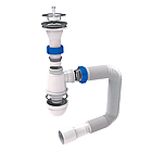 Сифон для раковини з випуском із неірж. сталі та гнучким відведенням 11⁄4" × Ø 32/50 мм TAU (9841753)