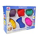 Набір сенсорних тактильних м'ячиків XC2040 6 м'ячиків Яскраві масажні кульки Монтессорі, фото 4