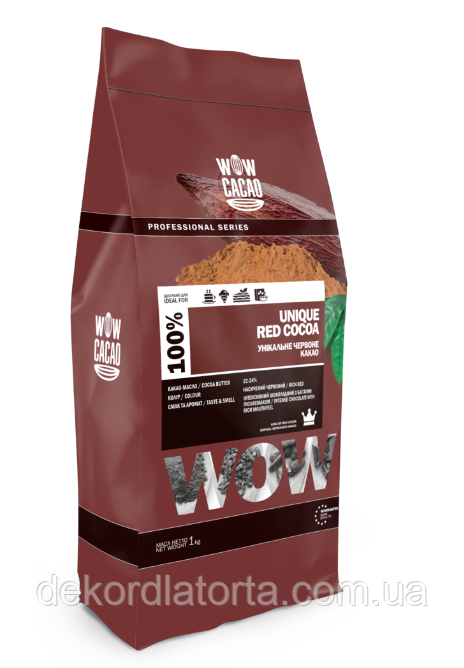 Какао-порошок алкалізований 22/24 "Unique Red" WOW CACAO 100% 1кг