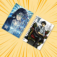 Блокнот А6 пружина 48 л. клітина Attack on Titan
