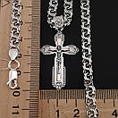 Комплект! Срібна цепочка з хрестиком. Срібний хрестик із золотими пластинами і срібна цепочка чоловіча бісмарк. 60 см, фото 5