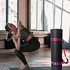 Килимок для спорту з ремінцем в комплекті, розмір 1,9*0,6м, 10мм товщина, для йоги та фітнесу 40кг/м3, фото 6