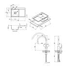 Готове рішення для кухні: Lidz 7849 мийка, крило праворуч Brushed Black PVD+мішувач гнучкий Lidz, фото 2