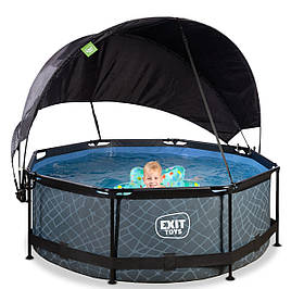 Басейн каркасний EXIT з тентом "Камінь" 244 х 76 см